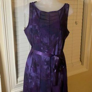 Sandra Darren Purple sheer dress with liner -size 12